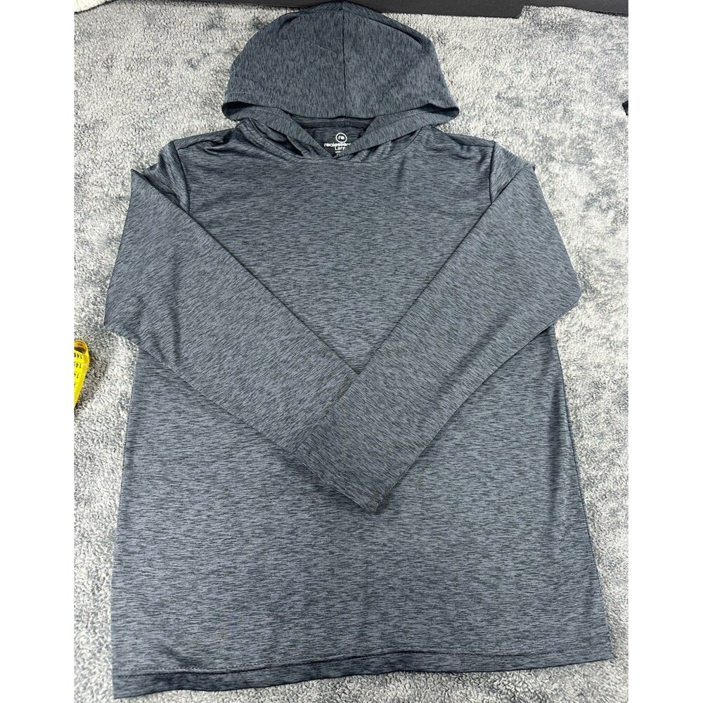 Real Essentials Men’s Active Tech Hoodie - Large - Dark Gray Heather